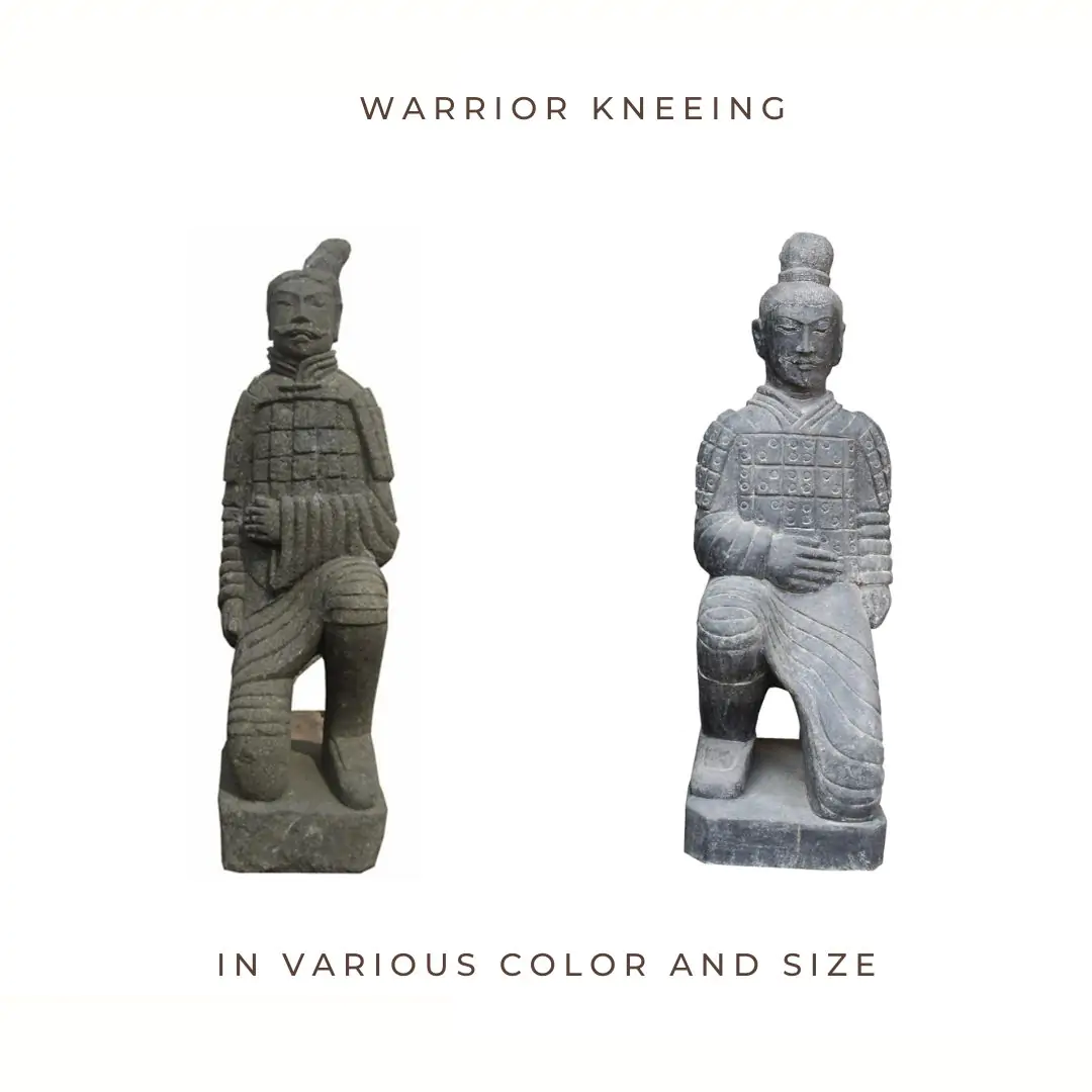  Product image 1 of the product “Warrior kneeing, in the sizes from 60cm to 150cm. Natural and Antique finish ”